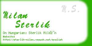 milan sterlik business card
